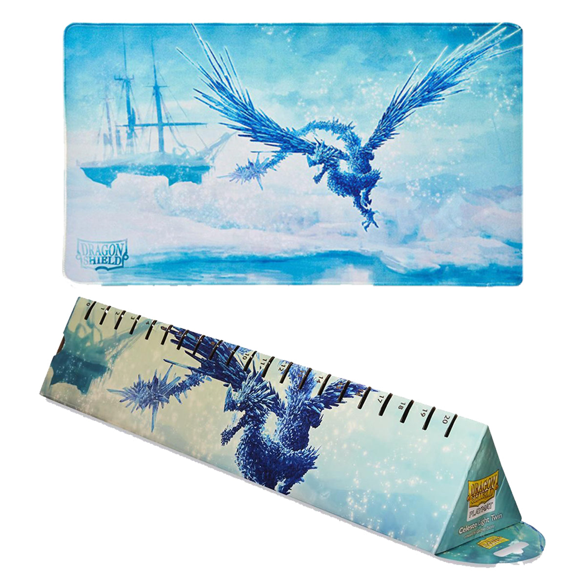 Dragon Shield Playmat Case and Coin Celeste Clear Blue