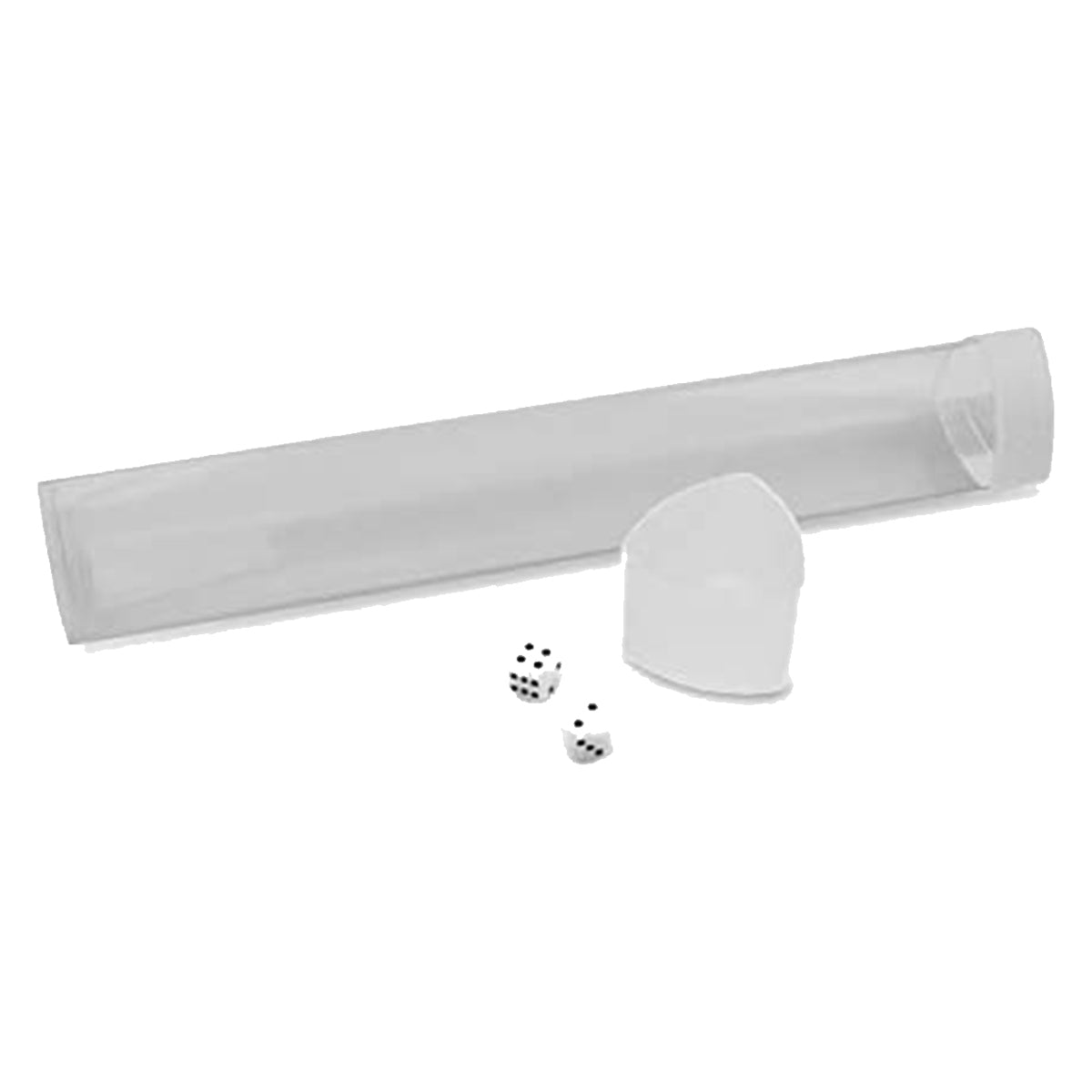 BCW Clear Playmat Tube with White Caps Dice