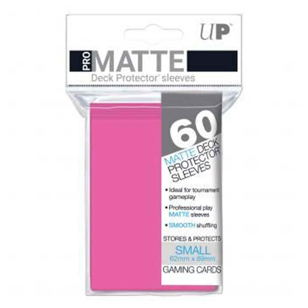 ULTRA PRO Deck Protector Sleeves Pro Matte Non-Glare Bright Pink Small 60ct 62 x 89 mm