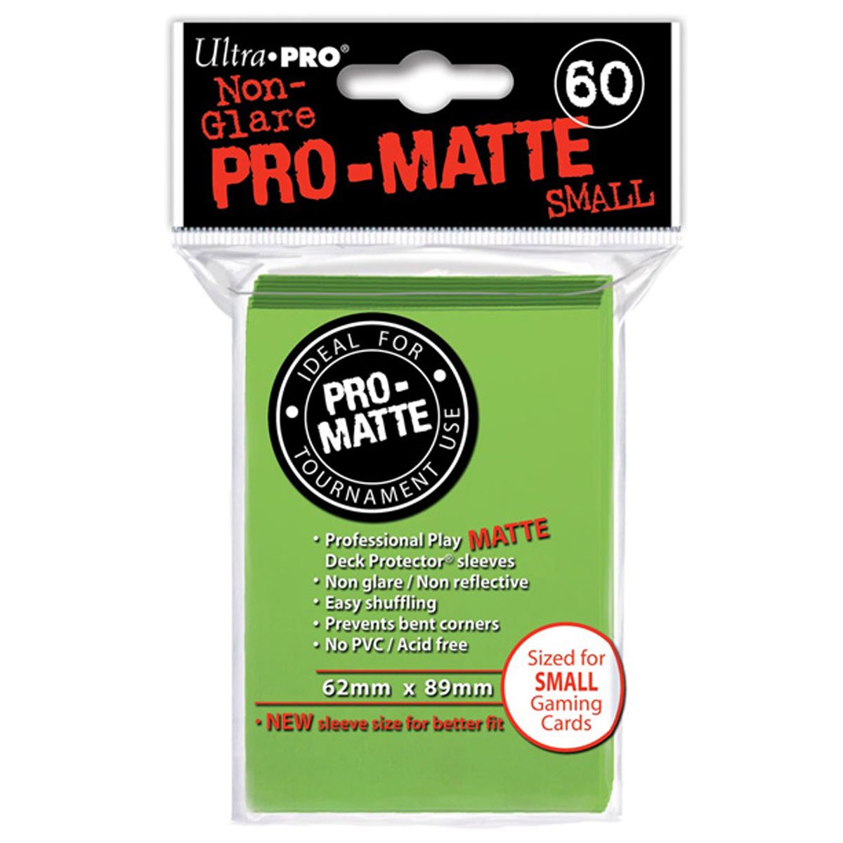 ULTRA PRO Deck Protector Sleeves Pro Matte Lime Green Small 60ct 62 x 89 mm