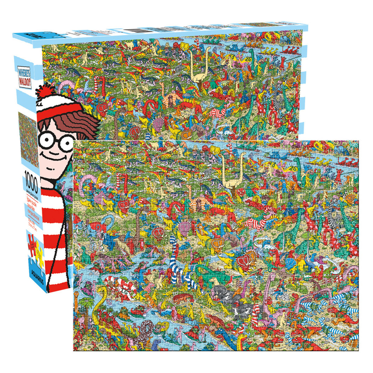 Aquarius Puzzle Wheres Waldo Dinosaurs Puzzle 1,000 pieces