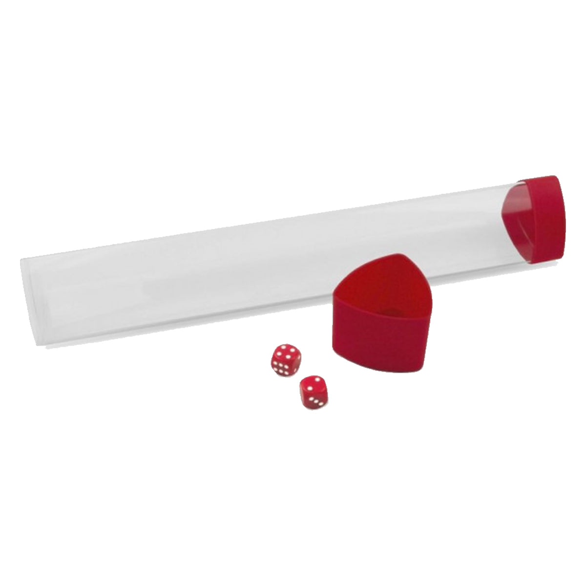 BCW Clear Playmat Tube with Red Caps Dice