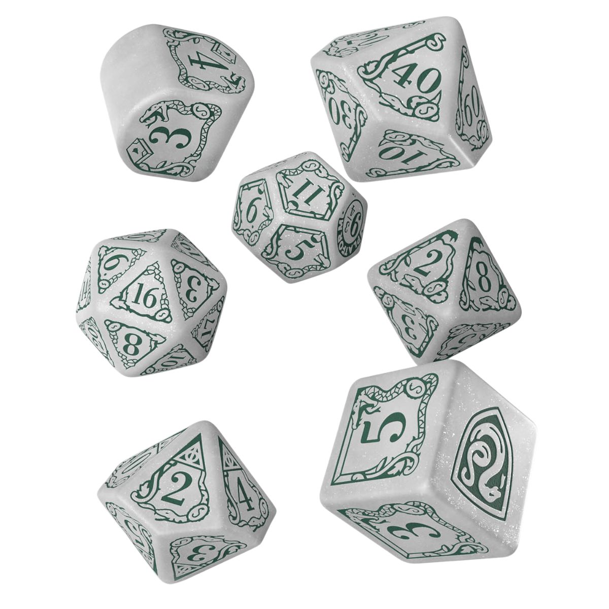 Q Workshop Harry Potter Modern Dice Set - Slytherin - White Dice Set 7