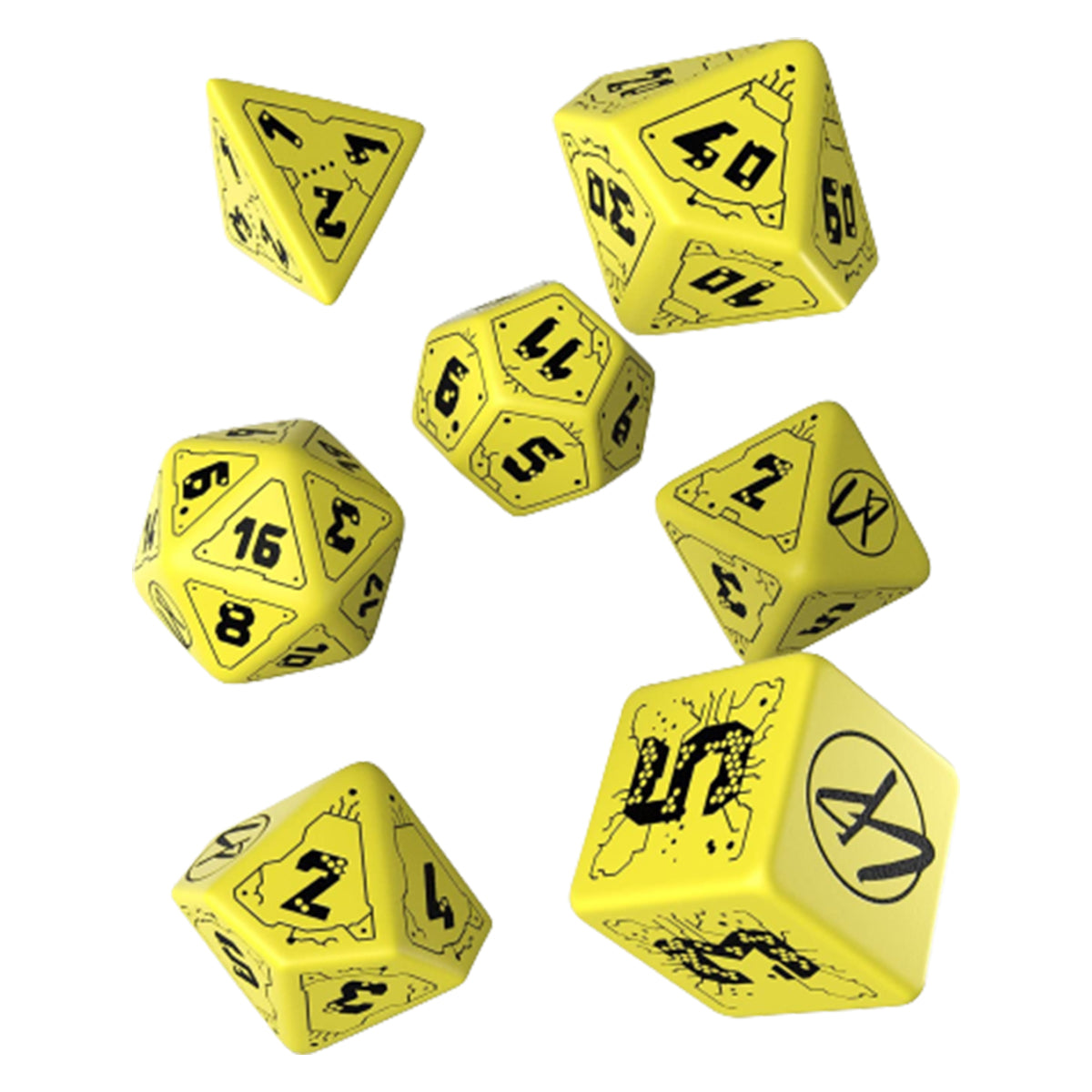 Q Workshop Cyberpunk Red Dice Set: Danger Zone Dice Set 7