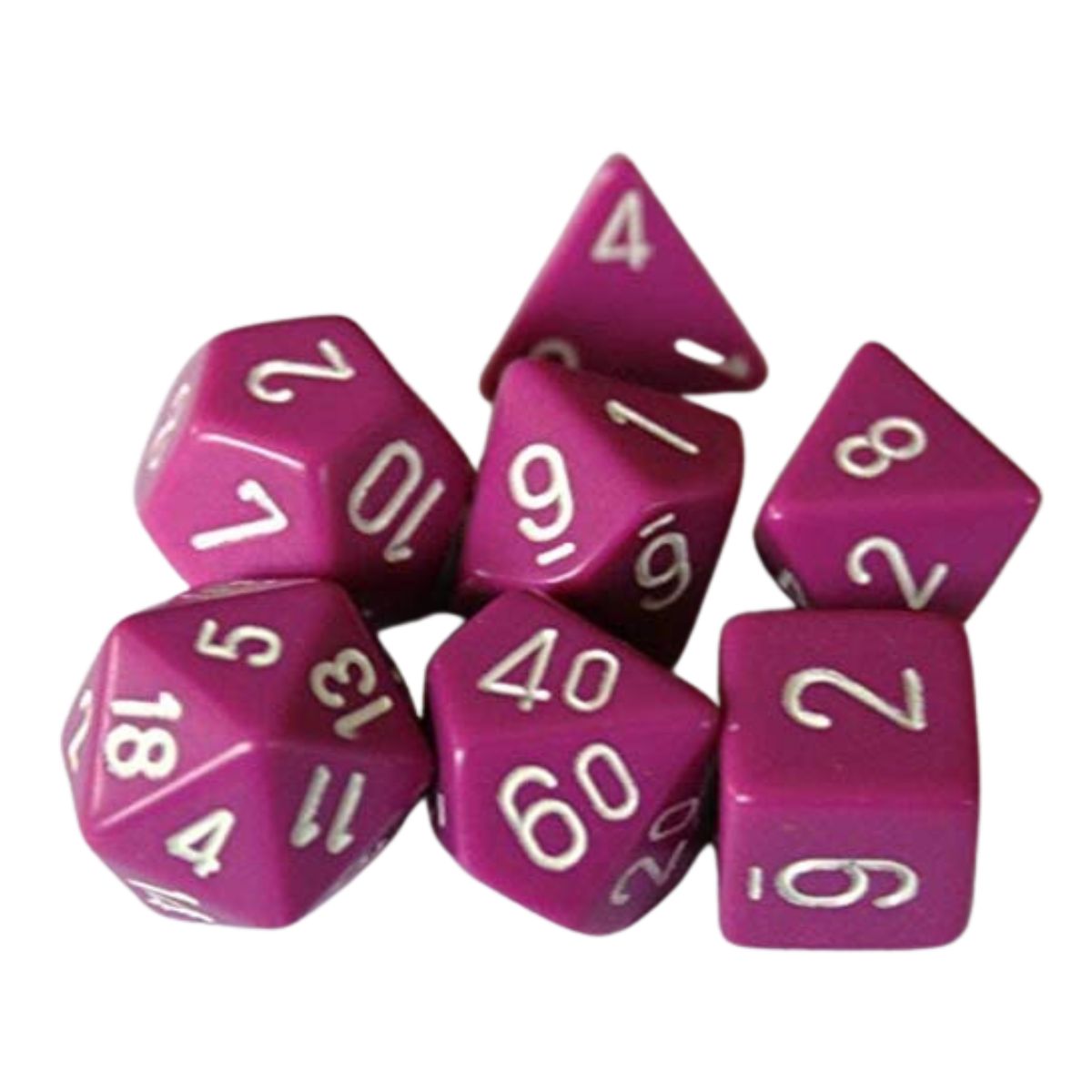 Chessex CHX 25427 Opaque Polyhedral Light Purple/white 7-Die Set