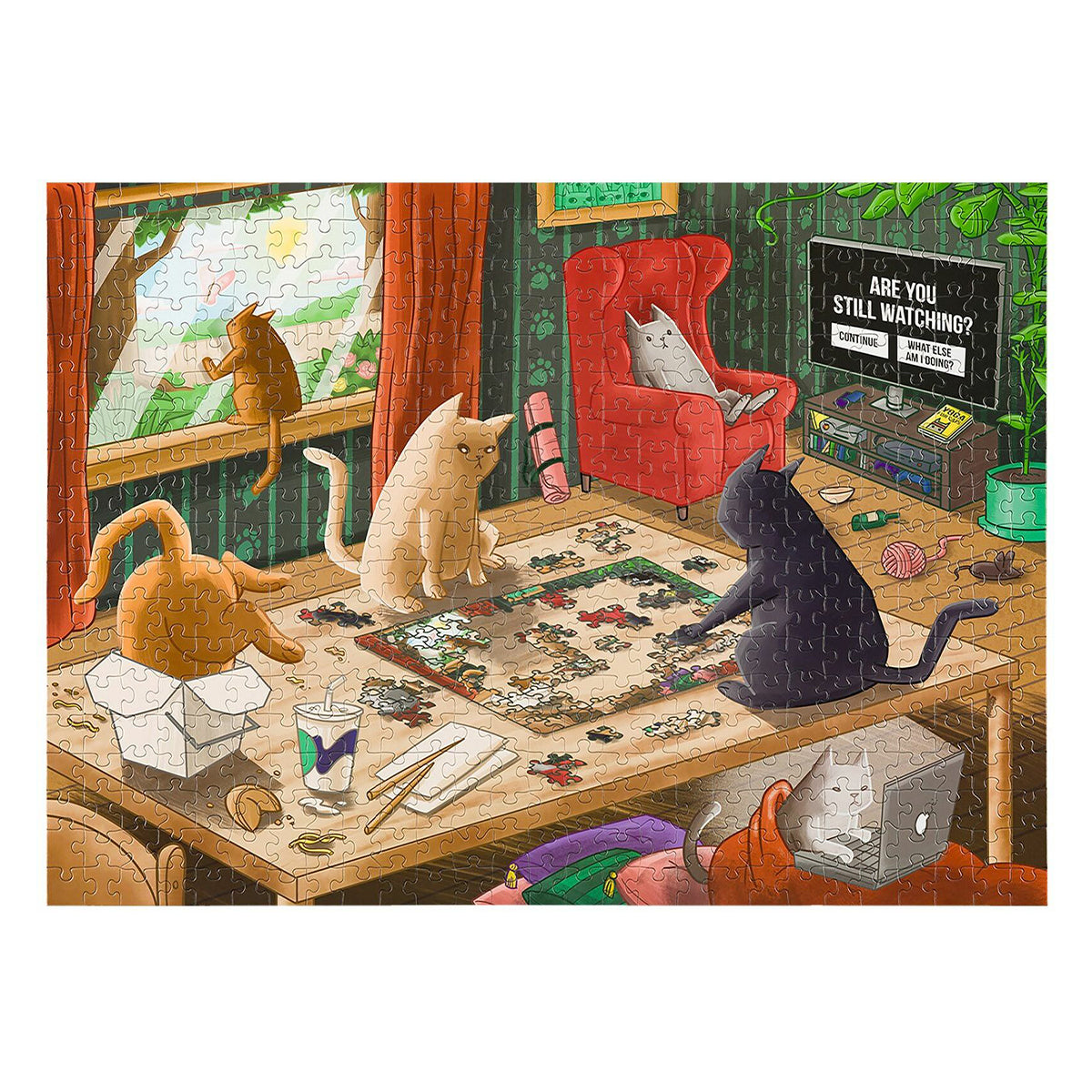 Exploding Kittens Puzzle Cats in Quarantine 1,000 pieces