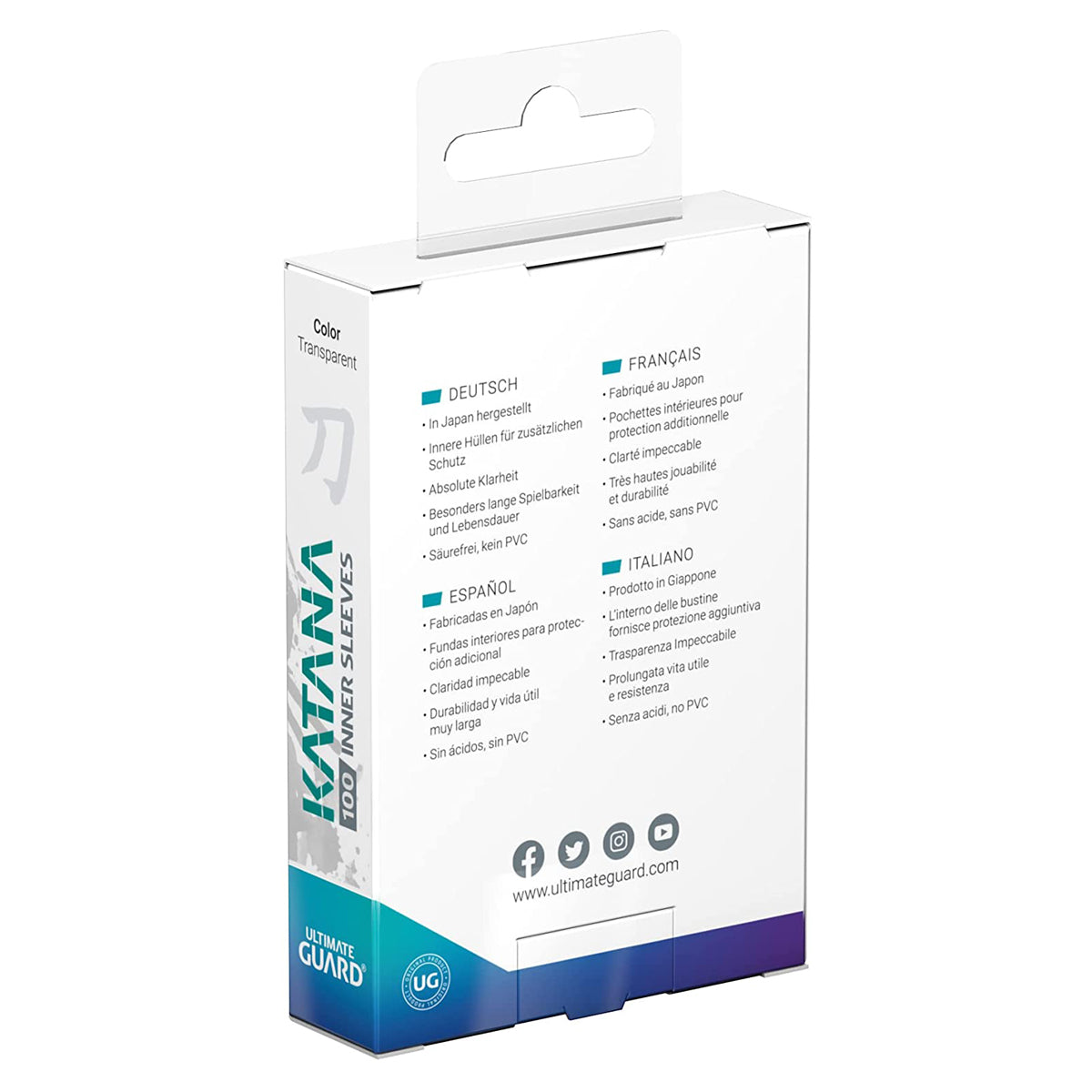 Ultimate Guard Katana Standard Size Inner Sleeves Transparent 100ct