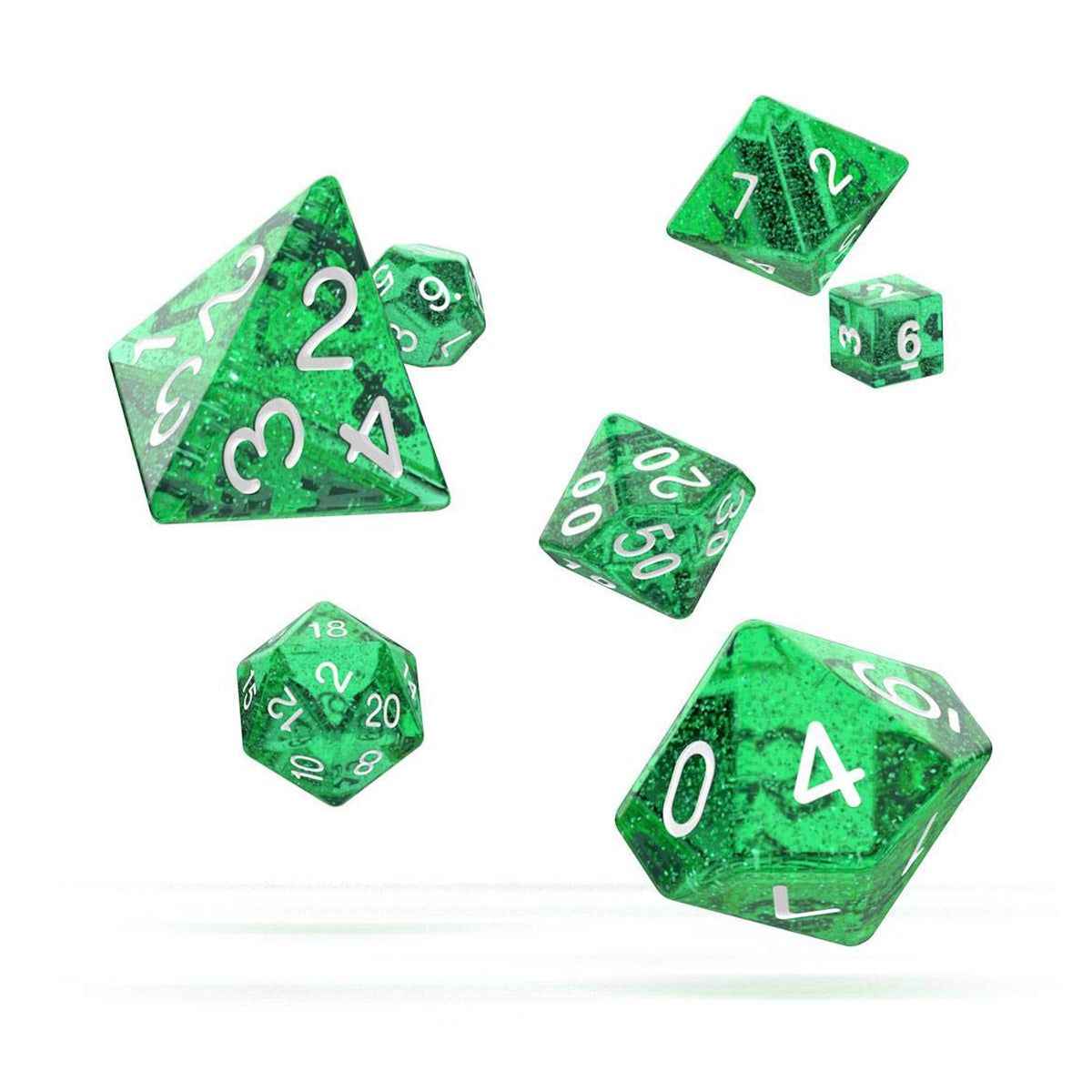 Oakie Doakie Dice RPG Set Speckled Green 7pc