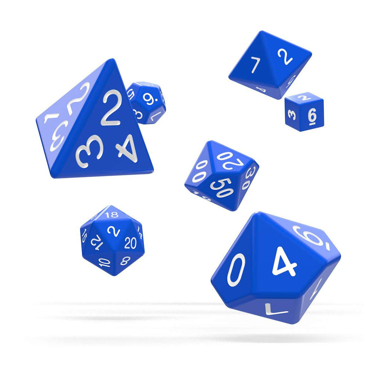 Oakie Doakie Dice RPG Set Solid Blue 7pc