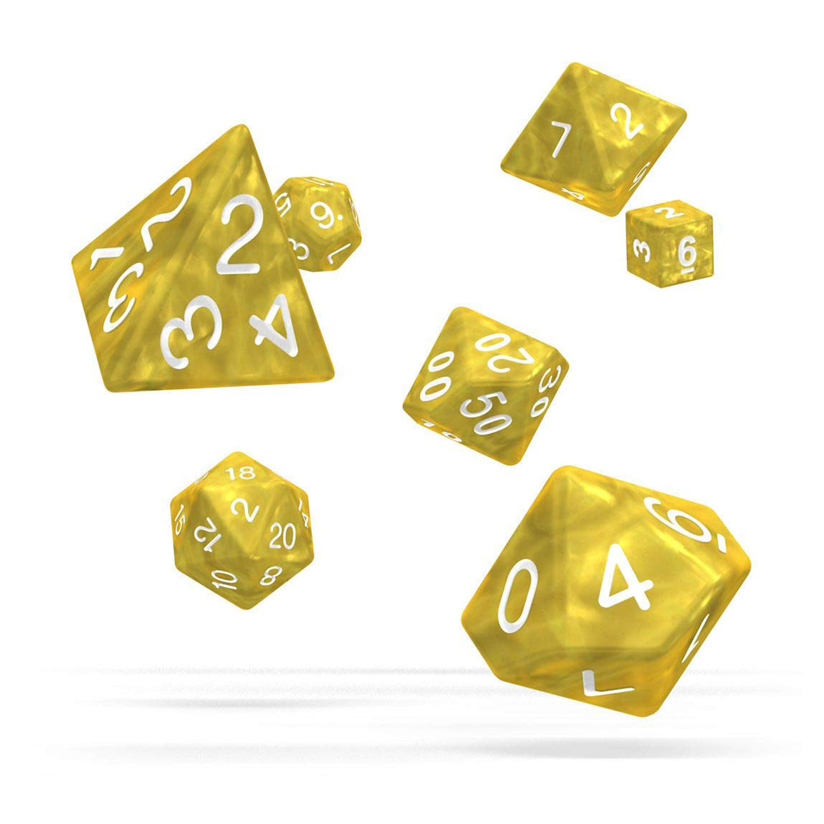 Oakie Doakie Dice RPG Set Marble Yellow 7pc