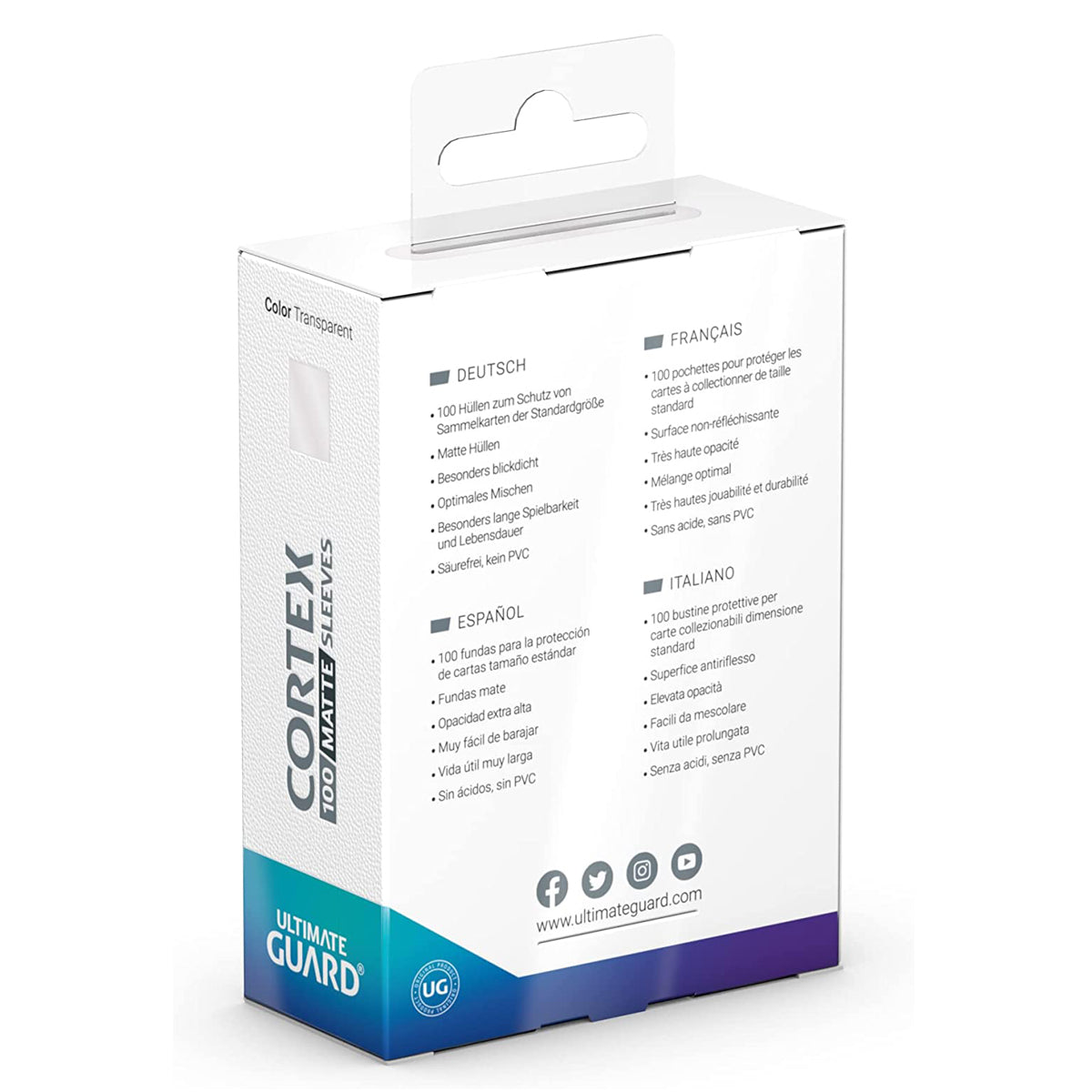 Ultimate Guard Cortex Sleeves Standard Size Matte Transparent 100ct