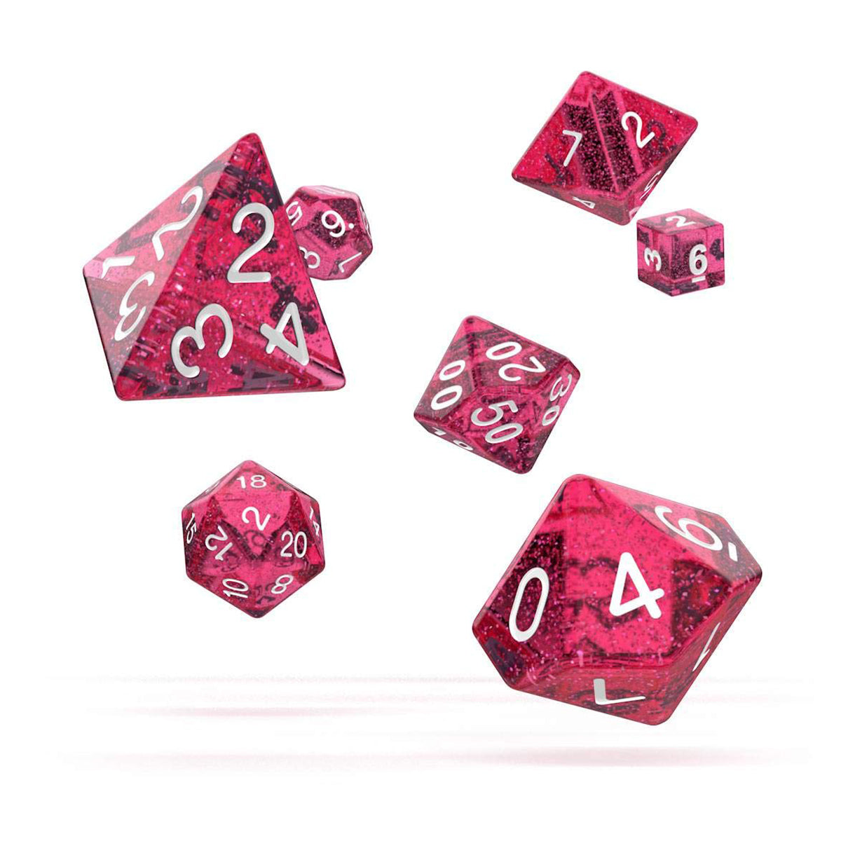 Oakie Doakie Dice RPG Set Speckled Pink 7pc