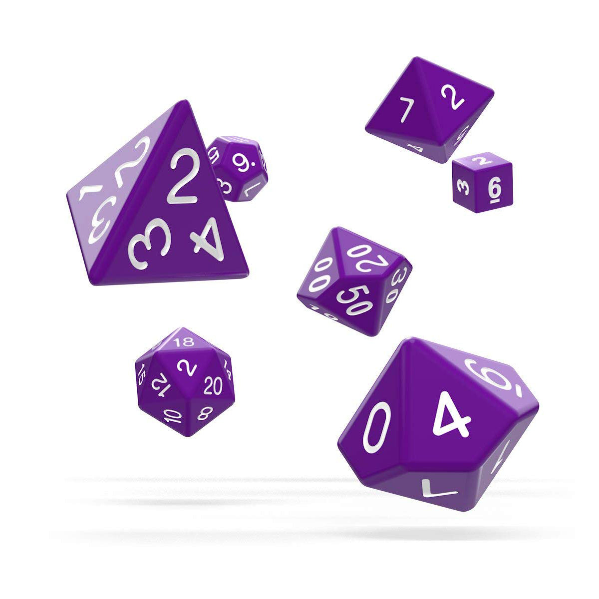 Oakie Doakie Dice RPG Set Solid Purple 7pc