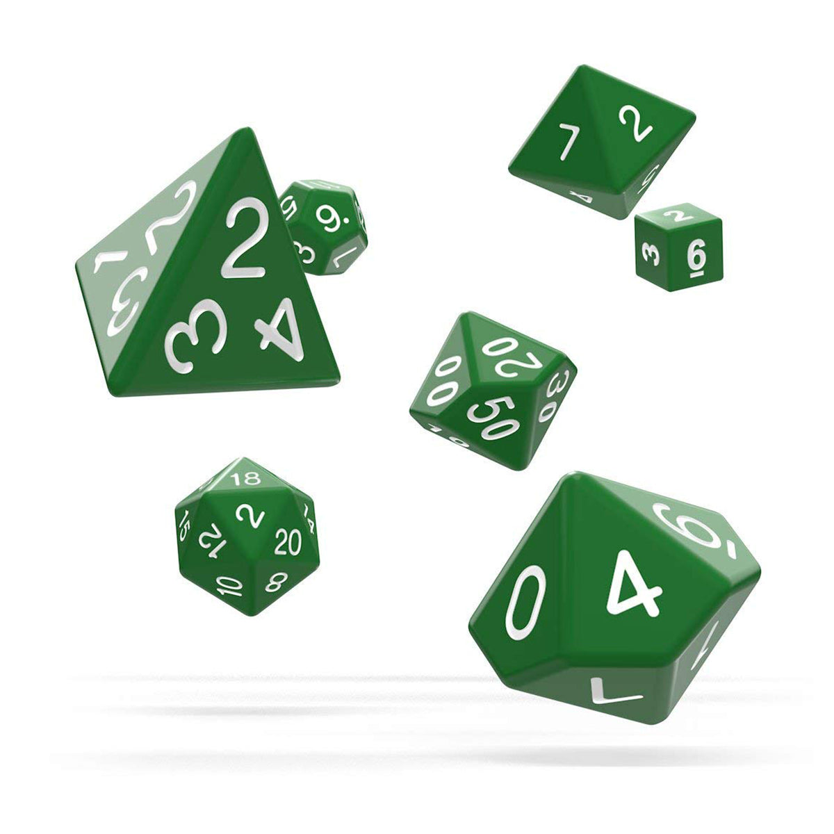 Oakie Doakie Dice RPG Set Solid Green 7pc