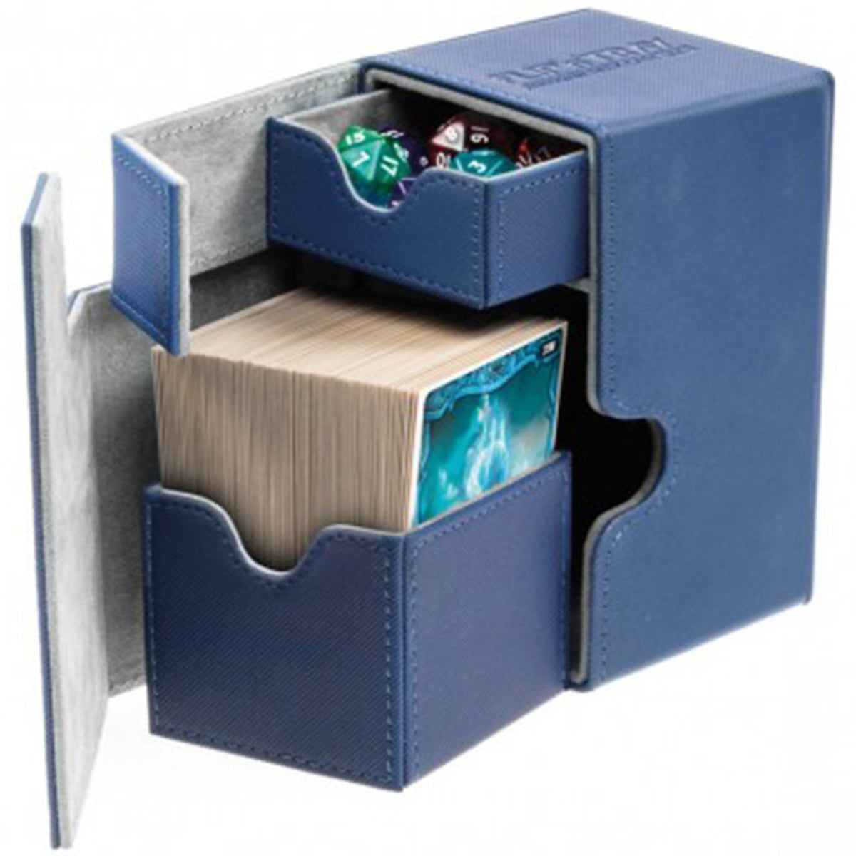 Deck Box Ultimate Guard Flip n Tray Deck Case 80 Standard Size XenoSkin Blue