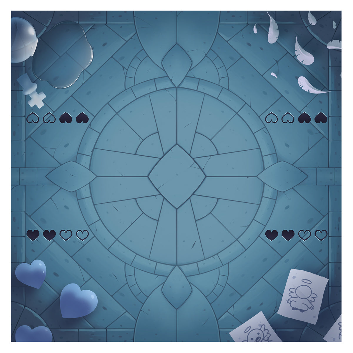 The Binding of Isaac Four Souls Cathedral Mat
