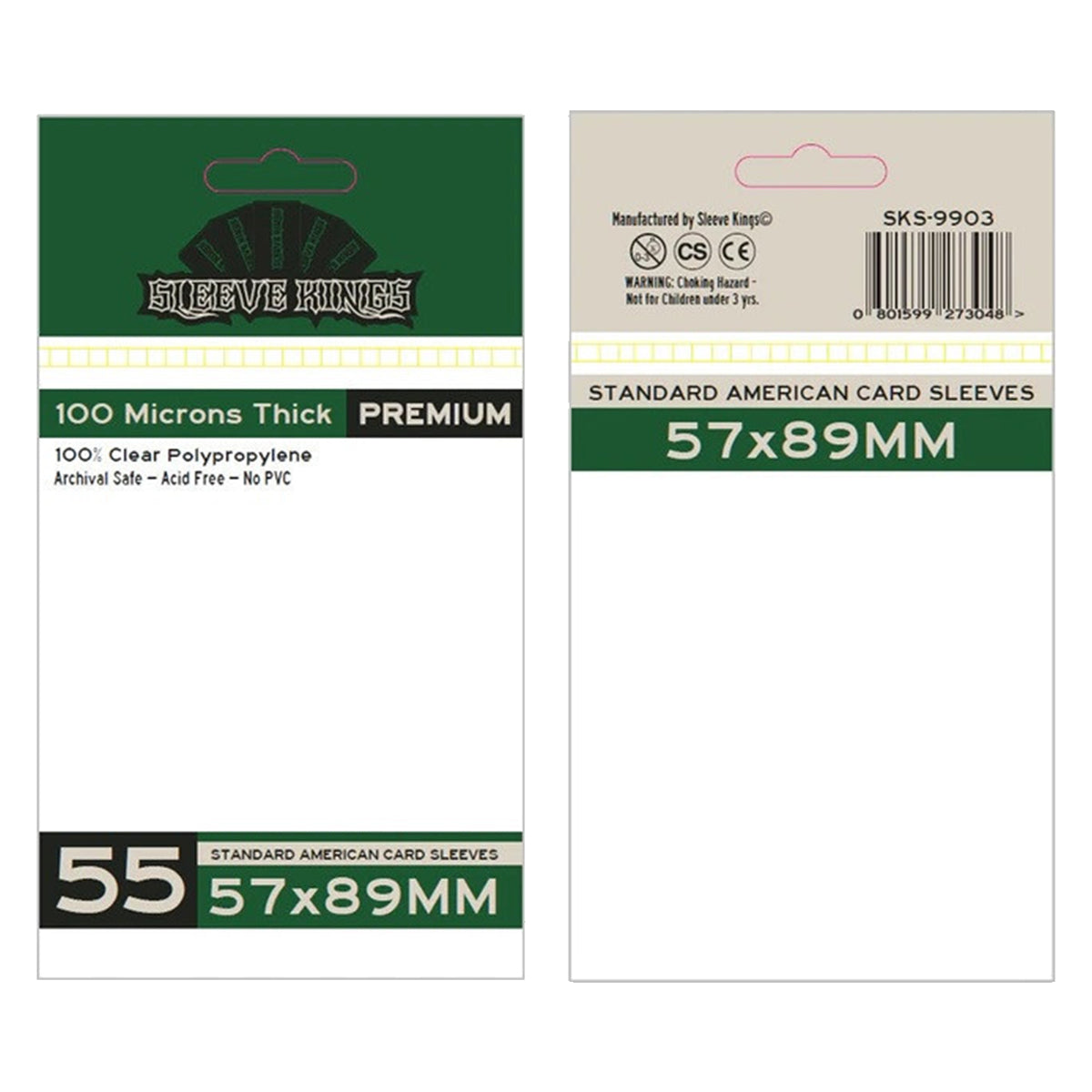 Sleeve Kings Board Game Sleeves Standard American 57mm x 89mm 55pc