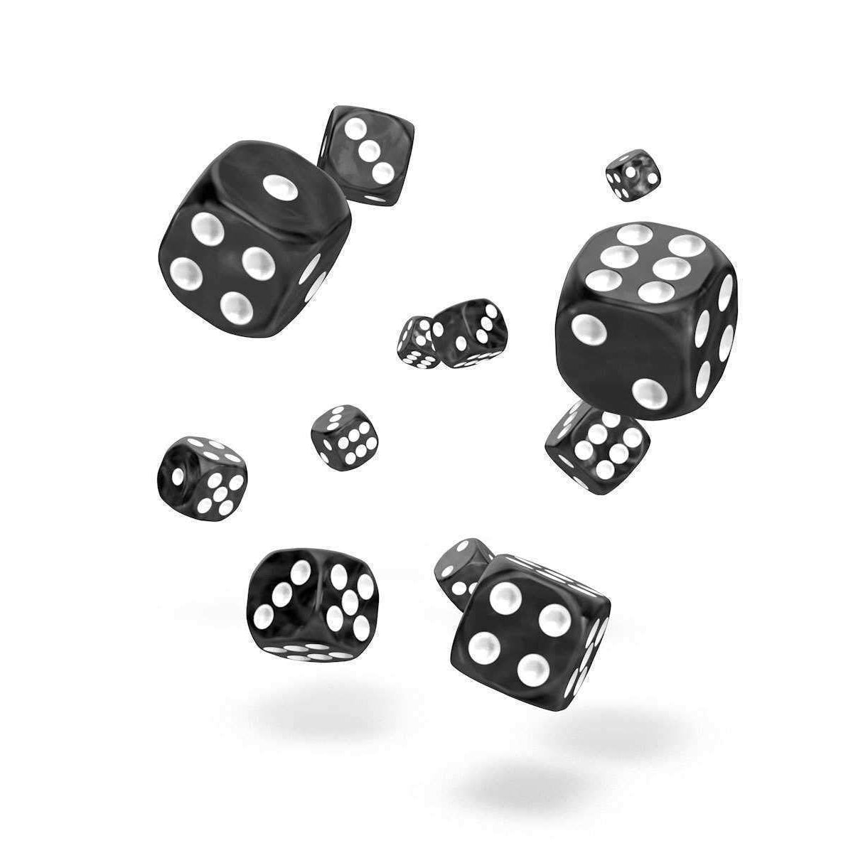 Oakie Doakie Dice D6 12 mm Marble Black 36pc