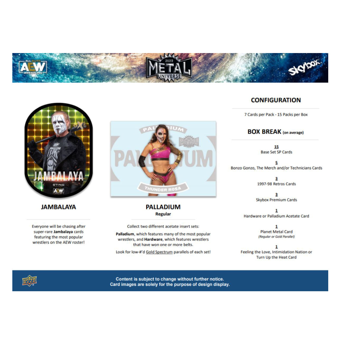 AEW - 2022 Skybox Metal Universe Cards (Display of 15)