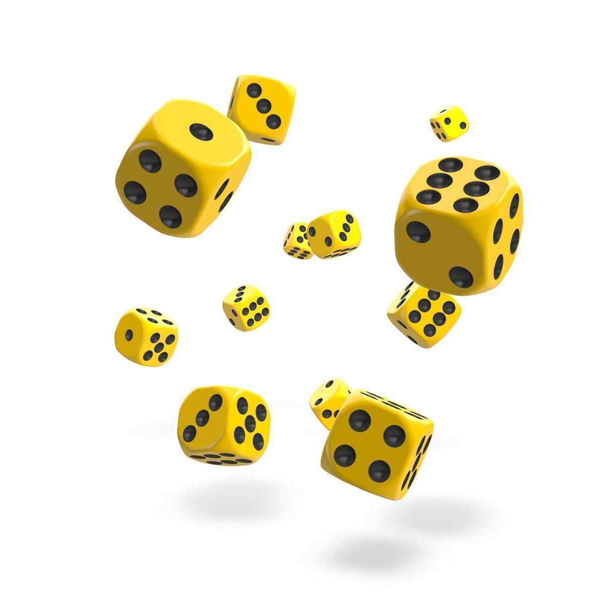Oakie Doakie Dice D6 12 mm Solid Yellow 36pc
