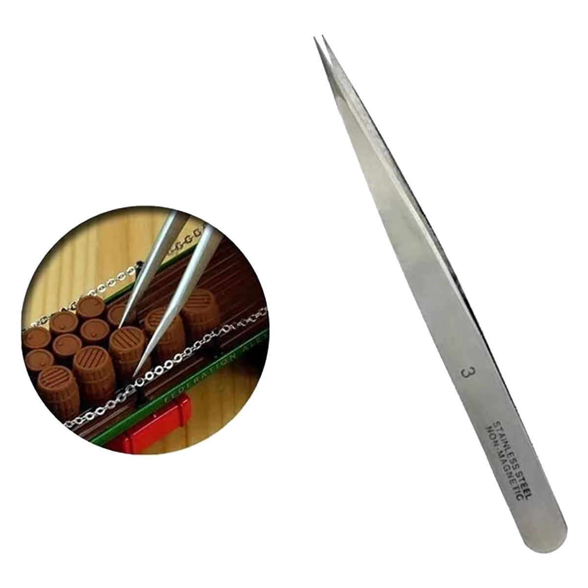 Vallejo Hobby Tools #3 Stainless Steel Tweezers