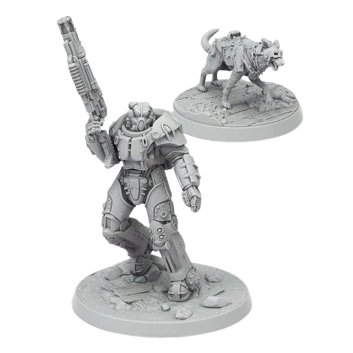 Fallout Wasteland Warfare X01 Survivor and Dogmeat Miniatures