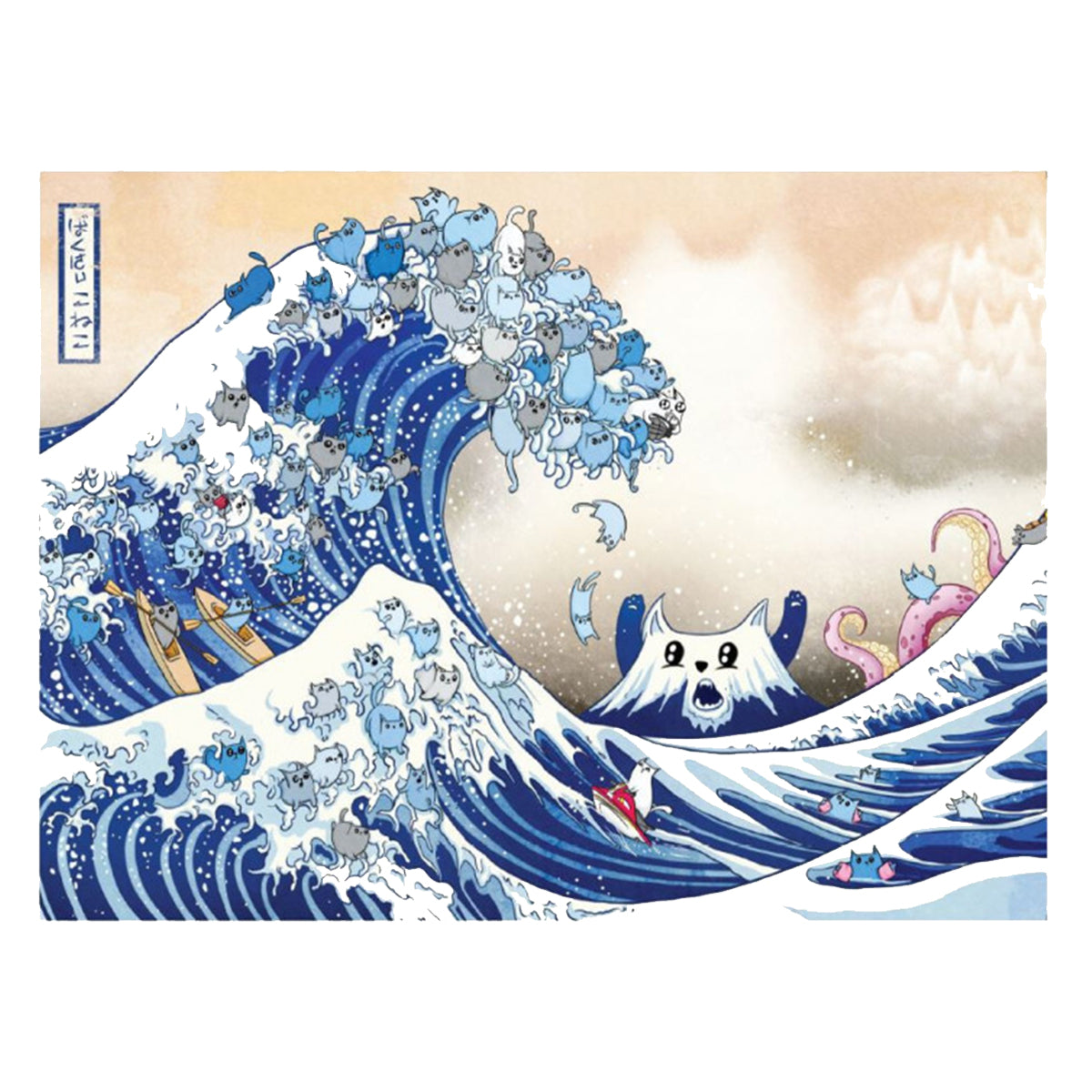 Exploding Kittens Puzzle The Great Wave Off Cat-A-Gawa 1,000 pieces