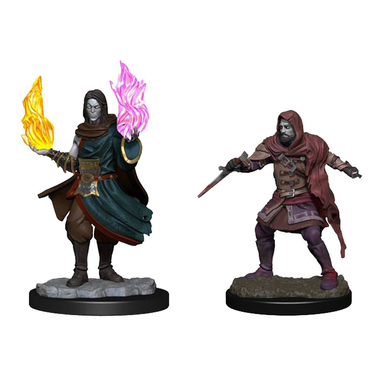 Critical Role Unpainted Miniatures Hollow One Rogue and Sorceror Male 2ct