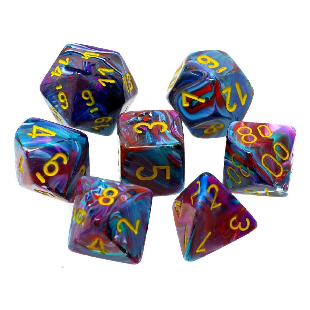 Chessex CHX 27450 Festive Mosaic/Yellow 7-Die Set