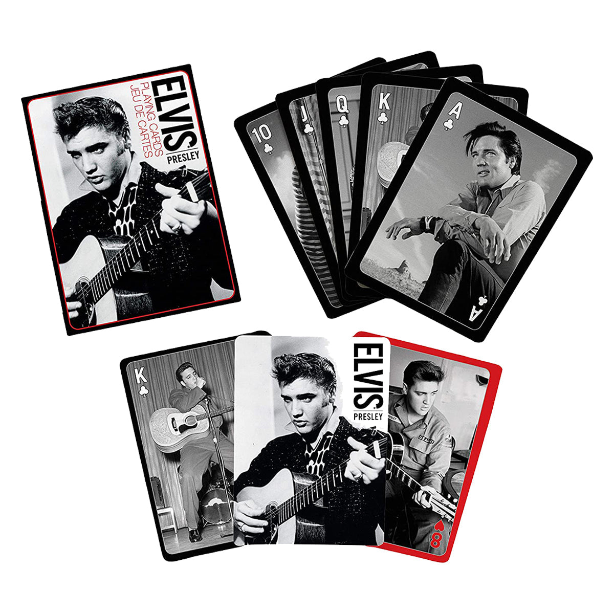 Playing Cards Elvis Black and White