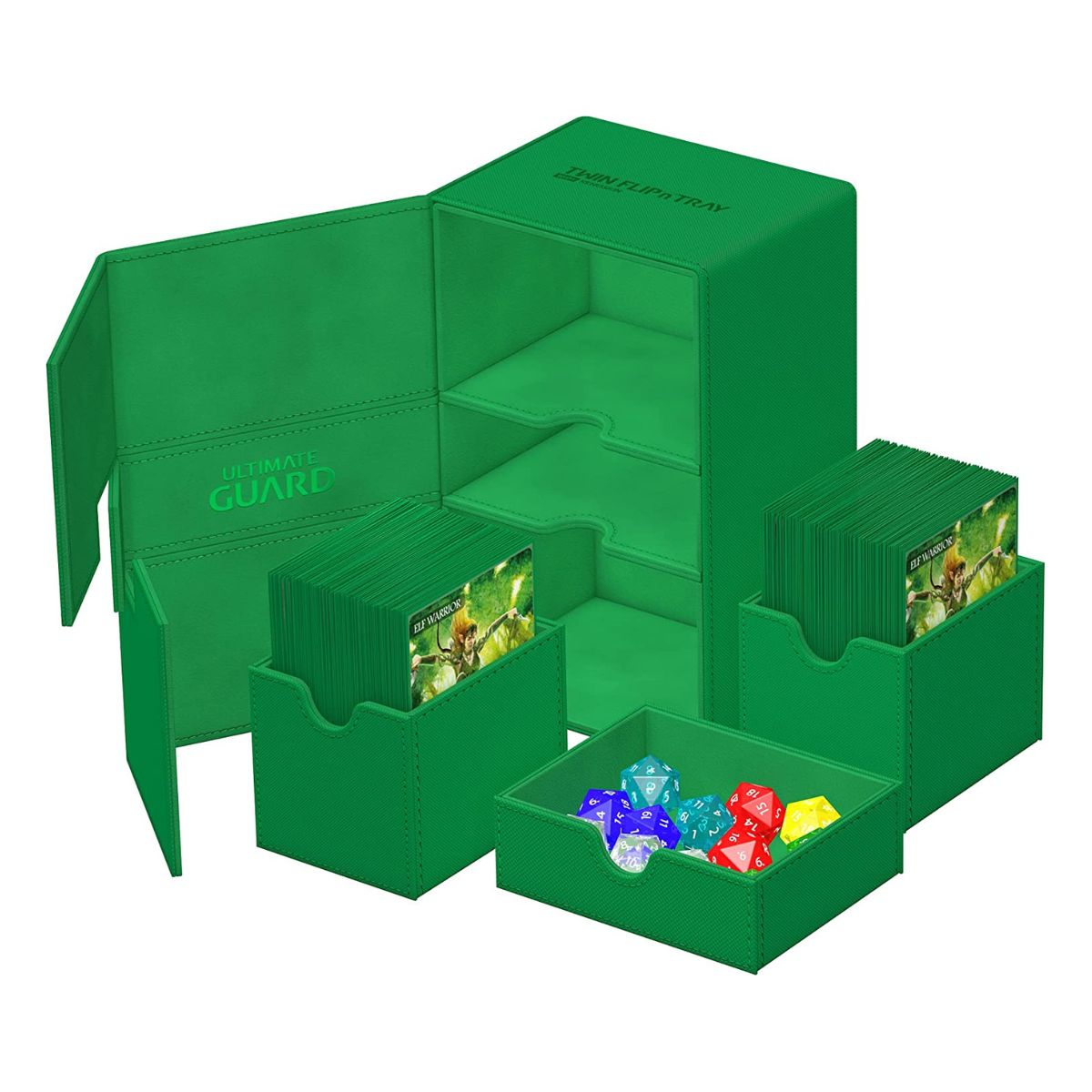 Ultimate Guard Flip n Tray 160+ XenoSkin Monocolor Green Deck Box