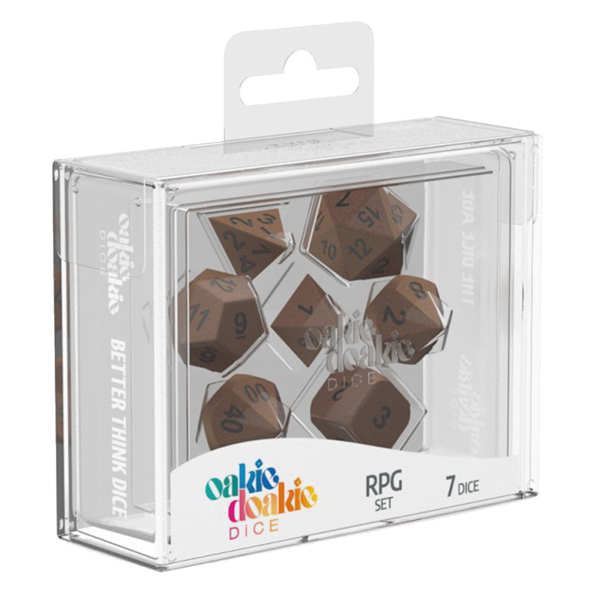 Oakie Doakie Dice RPG Set Metal Dice Brasstige 7ct