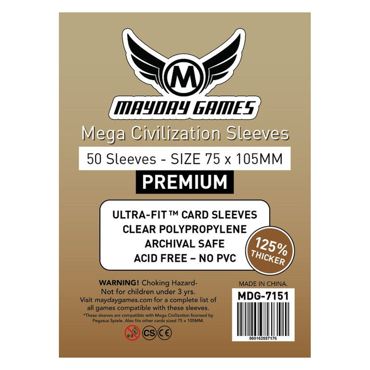 Mayday - Premium Mega Civilization Sleeves - 75 MM X 105 MM (50 Sleeves)