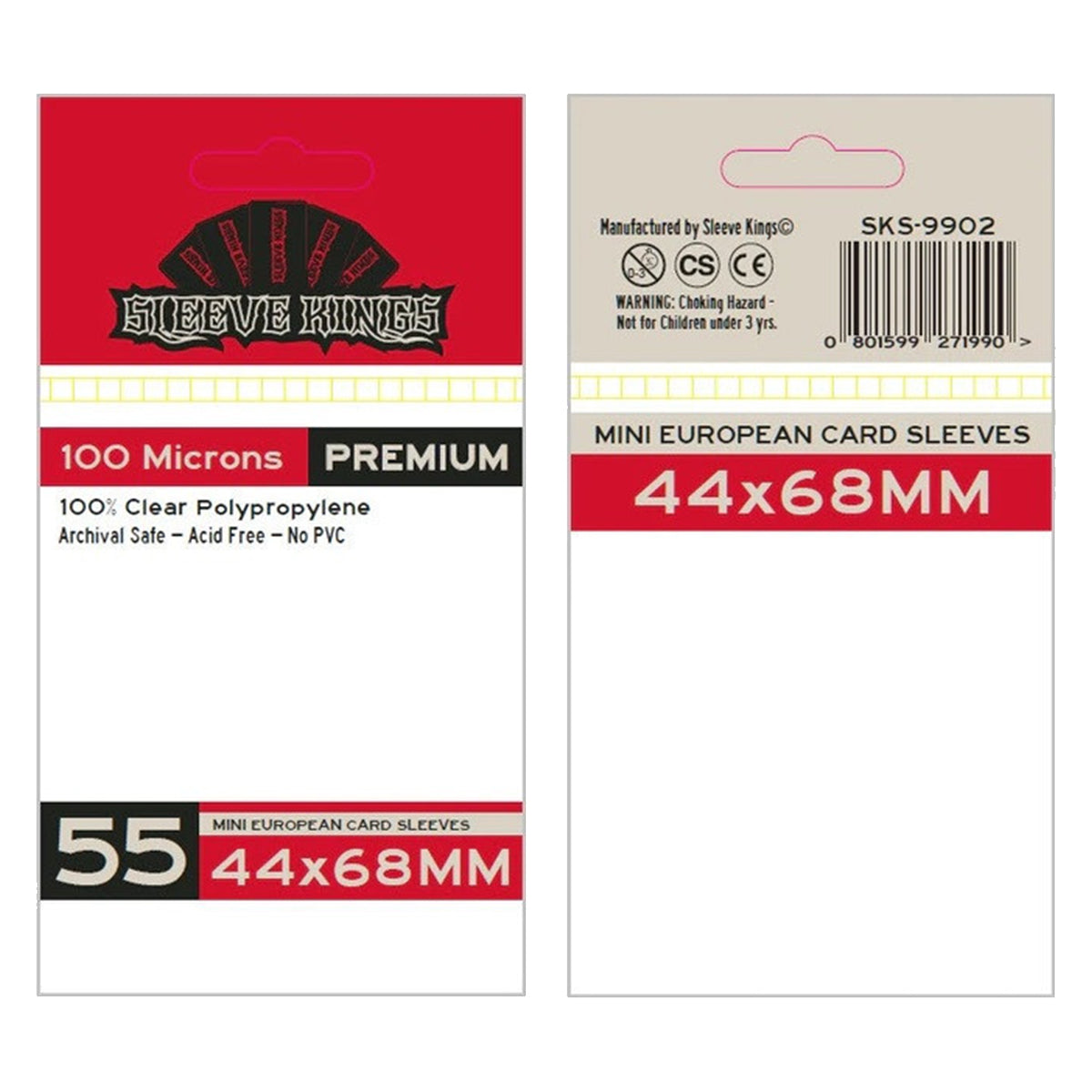 Sleeve Kings Board Game Sleeves Mini European 44mm x 68mm 55pc