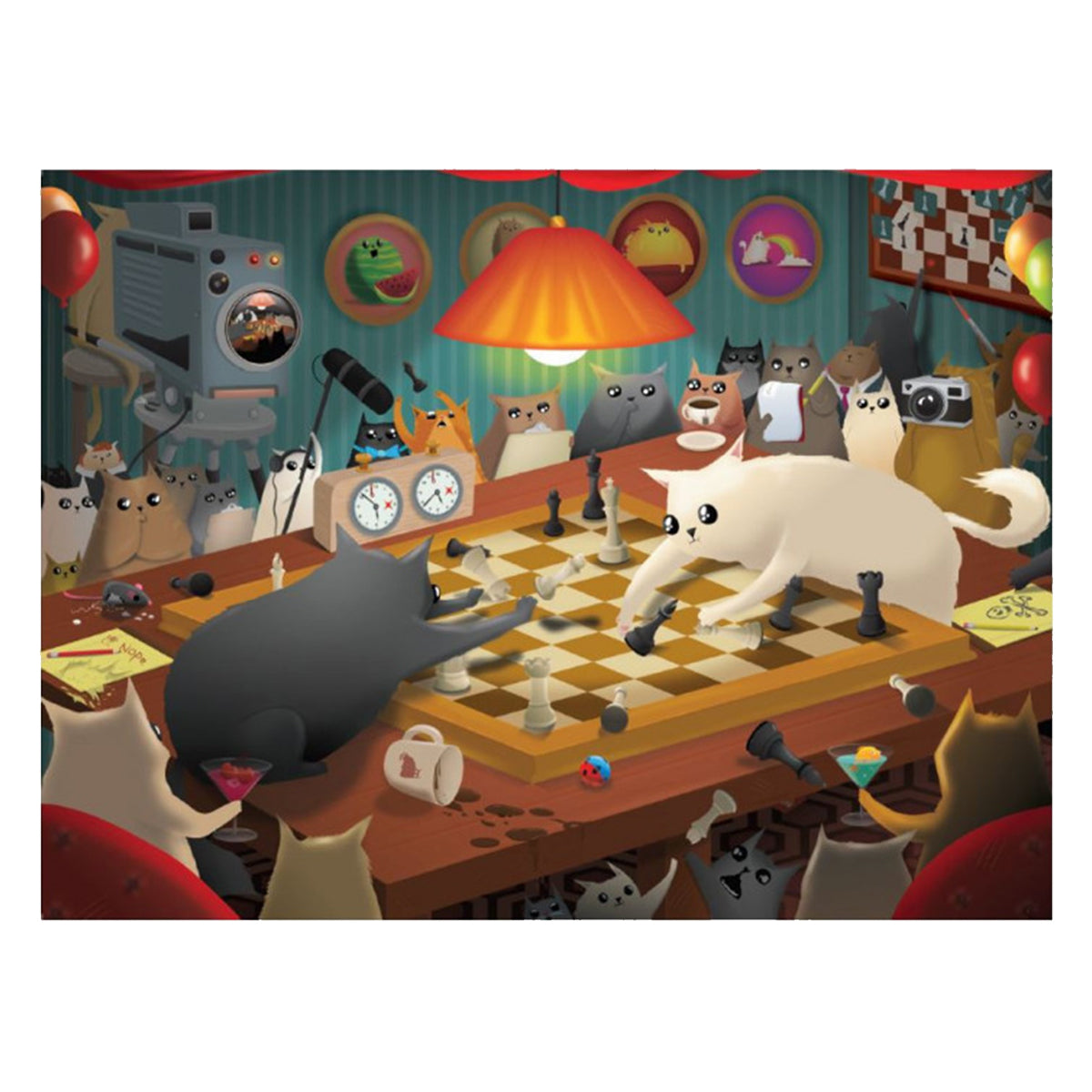 Exploding Kittens Puzzle Cats Playing Chess 1,000 pieces