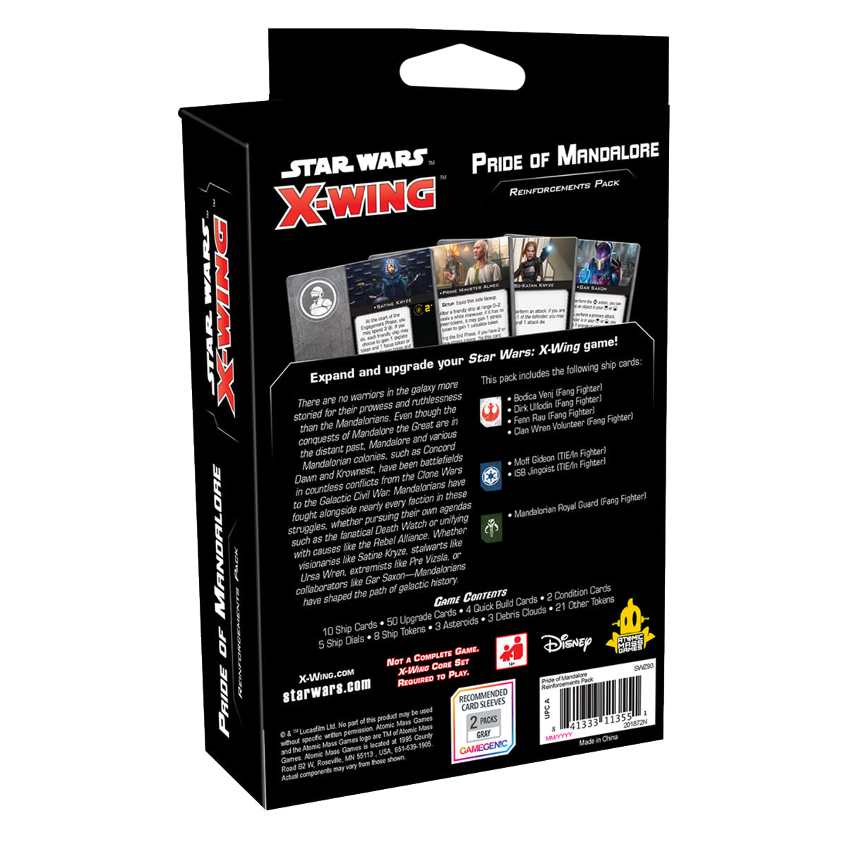Star Wars X-Wing 2nd Edition Pride of Mandalore Reinforcements Pack