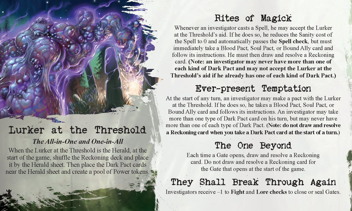 Arkham Horror Lurker At The Threshold Expansion