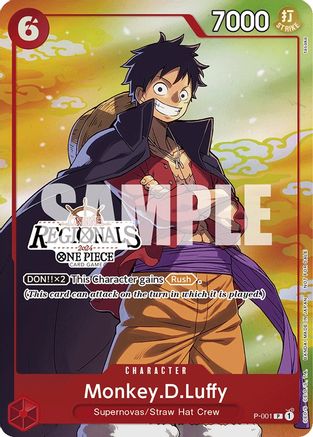 Monkey.D.Luffy (001) (Online Regional 2024 Vol. 2) [Participant] (P-001) - One Piece Promotion Cards