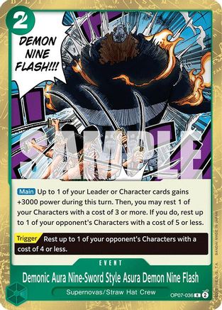 Demonic Aura Nine-Sword Style Asura Demon Nine Flash (OP07-036) - 500 Years in the Future Foil - One Piece