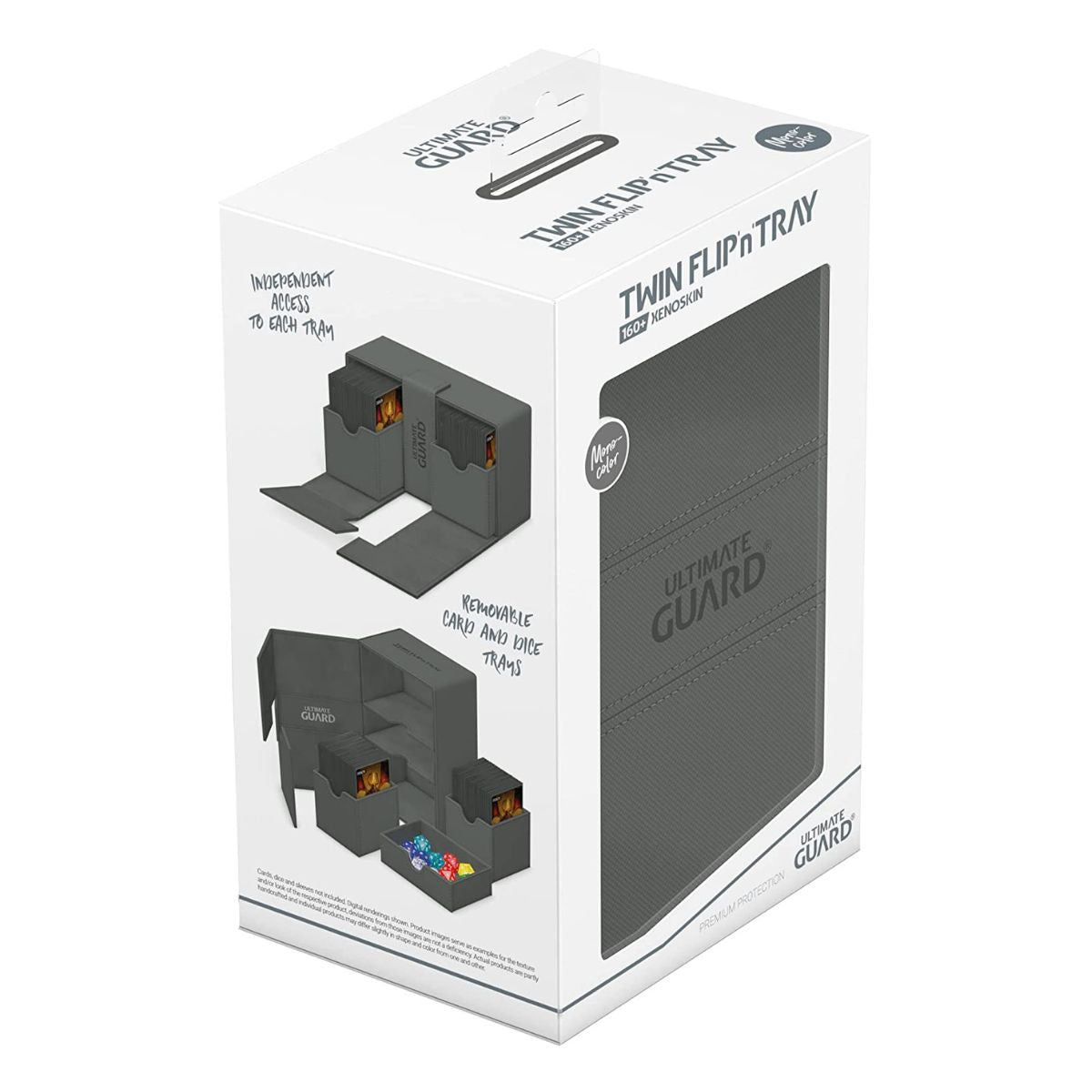 Ultimate Guard Flip n Tray 160+ XenoSkin Monocolor Grey Deck Box