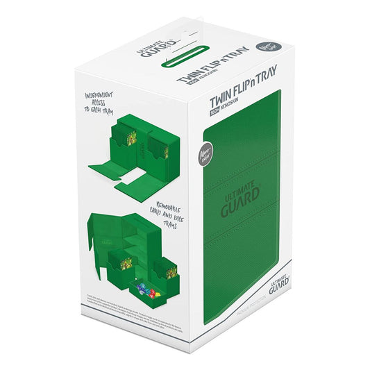 Ultimate Guard Flip n Tray 160+ XenoSkin Monocolor Green Deck Box