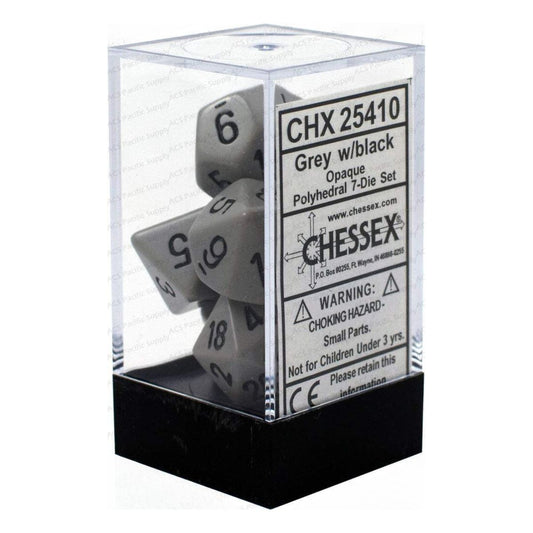 Chessex CHX 25410 Opaque Polyhedral Dark Grey/black 7-Die Set