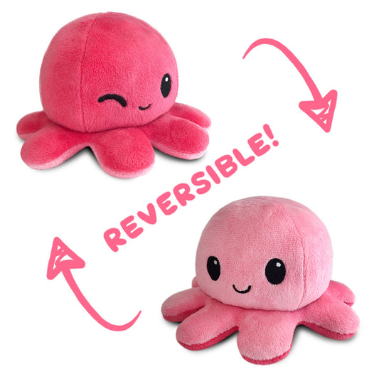 Reversible Plushie Octopus Happy/Wink
