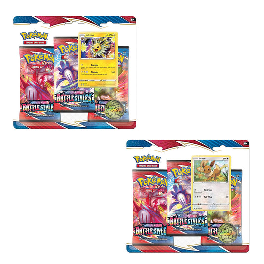 POKEMON Battle Styles Three-Booster Blisters Eevee and Jolteon (Pair)