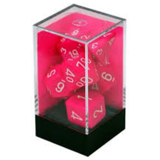 Chessex CHX 25444 Opaque Polyhedral Pink/white 7-Die Set