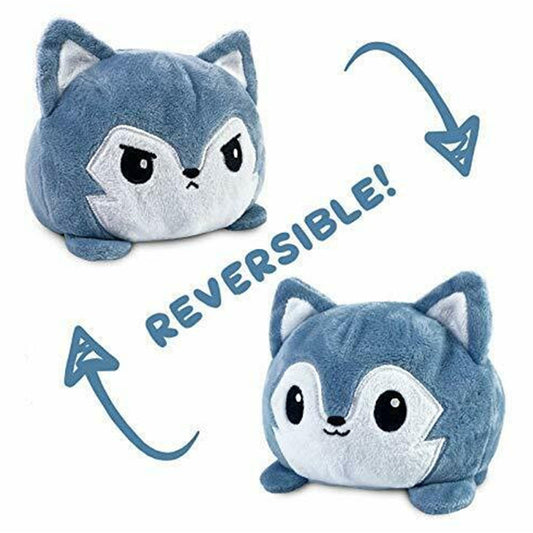 Reversible Plushie Wolf Gray/White
