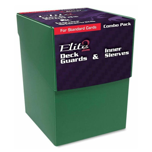 BCW Deck Case Box, Deck Protectors and Inner Sleeves Standard Elite2 Combo Pack Glossy Green