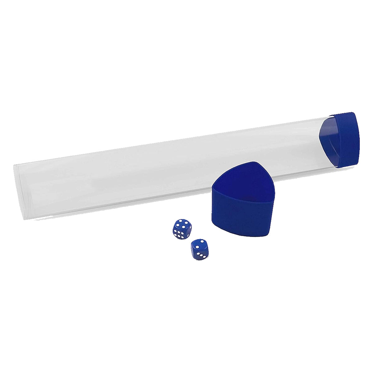 BCW Clear Playmat Tube with Blue Caps Dice