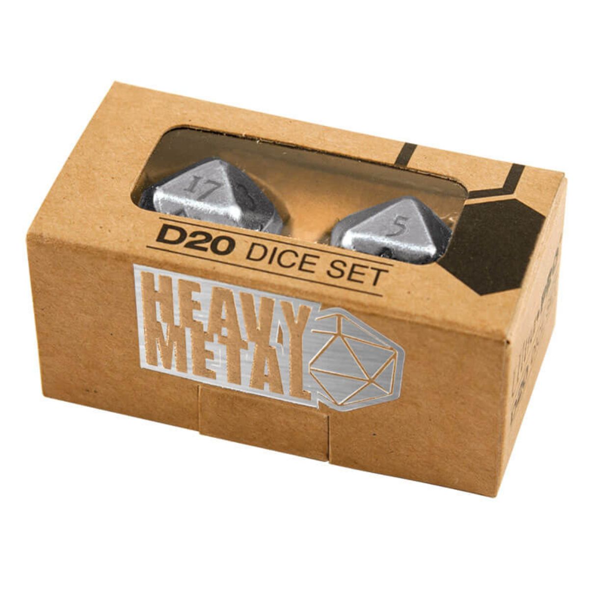 ULTRA PRO - Heavy Metal D20 2-Dice Set - Chrome