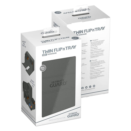Ultimate Guard Twin Flip n Tray 200+ XenoSkin Monocolor Grey Deck Box